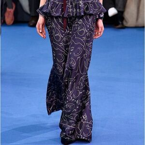 Roksanda‎ Pants Oldridge Wide Leg Silk Twill Trousers SZ S